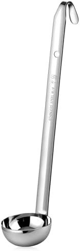 Meekoo 1 Pieces Stainless Steel Ladles with Pouring Rim Long Handle,1 Oz