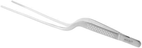 Mercer Culinary 18-8 Stainless Steel Precision Plus Chef Plating Tong, Offset, 7-7/8 Inch