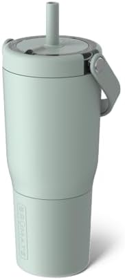 BrüMate Resa 25oz 100% Leakproof Travel Tumbler with Handle & Straw | Flexible SoftSip Straw | Silicone Sleeve for Durability | Stainless Steel | Cup Holder & Travel Friendly Water Bottle | (Sage)