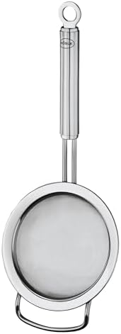 Rösle Stainless Steel Fine Mesh Tea Strainer, Round Handle, 3.2-inch