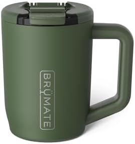 BrüMate Müv - 15oz 100% Leak Proof Insulated Coffee Mug with Handle & Lid - Stainless Steel Coffee Travel Mug - Double Walled Coffee Cup (OD Green)