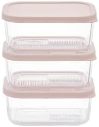 Glass Food Storage Containers with Lids — 6 Piece — 24.4 oz Glass with BPA-Free Leak Resistant Stackable Lids — Microwave, Oven & Dishwasher Safe — Ideal for Meal Prep & More - Berry Blush