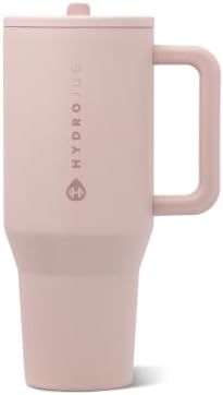 HydroJug Traveler 40oz, Insulated Tumbler with Handle & Straw, Dusty Rose