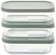DURA LIVING Glass Food Storage Containers with Lids — 6 Piece — 17.6 oz Glass with BPA-Free Leak Resistant Stackable Lids — Microwave, Oven & Dishwasher Safe — Ideal for Meal Prep & More - Soft Sage