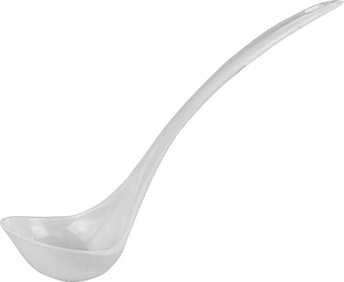 Reston Lloyd Melamine Soup Ladle Kitchen Utensil, Premium Quality Utensil with Heat Resistant Ergonomic Handle, Durable BPA-Free Plastic, 10.5 inch long, 6pc Set, White