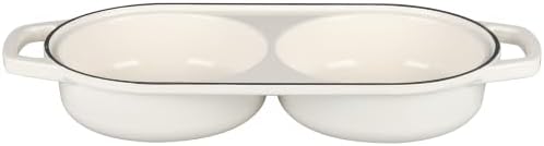 EDGING CASTING Enameled Cast Iron Double Bread Dutch Oven, White