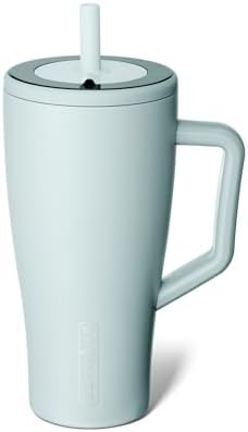 BrüMate Era 30 oz Tumbler with Handle and Straw | 100% Leakproof Insulated Water Bottle Tumbler with Lid and Flexible SoftSip Straw | Made of Stainless Steel | Cup Holder Friendly | 30oz (Blue Agave)