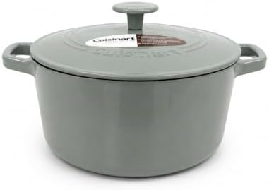 Cuisinart Chef's Classic Enameled Cast Iron Dutch Oven with Lid, Porcelain Enameled Interior, Oven Safe, Induction Compatible, 5-Quart, Round, Gray/Sage