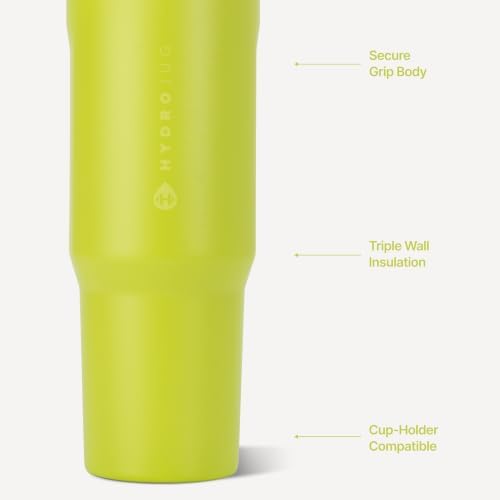 HydroJug Sport 32 oz Insulated Stainless Steel Water Bottle, Lemon Lime