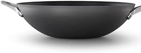 Calphalon Premier Hard-Anodized Nonstick Flat Bottom Wok Pan, Black, 13 In