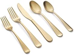 Cambridge Silversmiths Rhiannon Champagne Satin 20-Piece Flatware Set, Service for 4