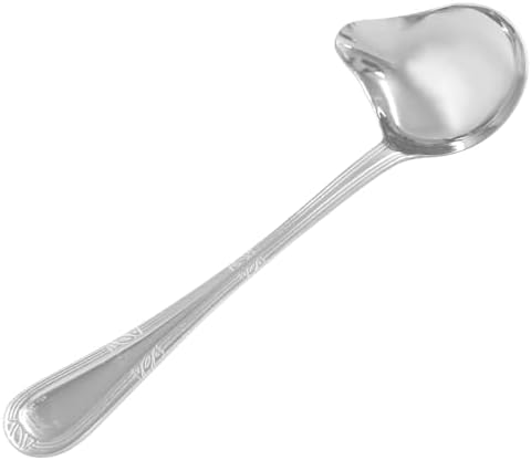 2 Pcs Stainless Steel Sauce Ladle with Pouring Spout Silver