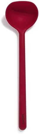 GreenPan Silicone Ladle, Soup Mixing Stirring Serving, Cooking Kitchen Utensil, Flexible Rubber Nonstick Cookware, Rigid Steel Core, Heat-Resistant, Anti-Slip Handle, BPA-Free, Dishwasher Safe, Red
