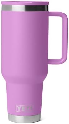YETI Rambler 40 oz Travel Mug with Flip Straw Lid – Stainless Steel, Vacuum Insulated, Leakproof, Cup Holder Friendly, Desert Bloom