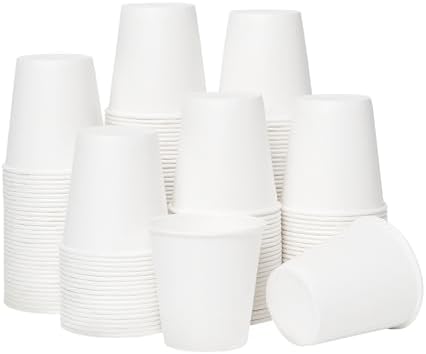 RACETOP 3 oz Bathroom Paper Cups, 100 Pack, Disposable Mouthwash Cups