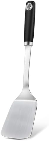 Stainless Steel Spatula, Metal Spatula Solid Turner, Heavy Duty Sturdy Spatulas for Kitchen Use, High Heat Resistant Cooking Utensils for Fish Eggs Pancakes, Dishwasher Safe, Easy to Clean, Silver