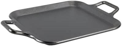 Lodge BOLD Pre-Seasoned Cast Iron Square Griddle, Loop Handles, 12 Inches