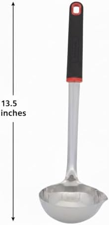 Farberware Stainless Steel Soup Ladle with Pour Spout, 12.5-Inch Kitchen Ladle Spoon for Soups, Stews, and Sauces - Dishwasher Safe Serving Ladle