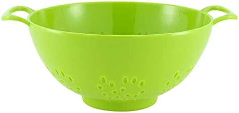 Culinary Elements Mini Plastic Colander with Double Handles – 6 Inch Small Strainer for Fruits, Vegetables & Pasta, Dishwasher Safe, BPA-Free, Color Varies