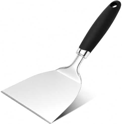9.8 Inch Wide Turner Spatula, 304 Stainless Steel for Grills, Black
