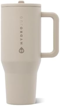 HydroJug Traveler 40oz, Insulated Tumbler with Handle & Straw, Dune