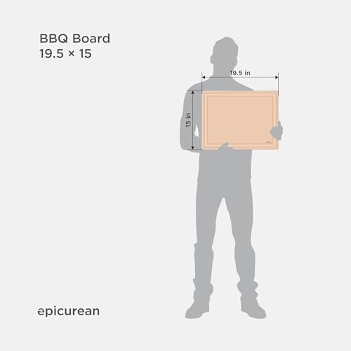 Epicurean BBQ Board 19.5" x 15" Cutting Board with Deep Juice Groove - Dishwasher Safe and Made in the USA, Natural