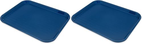 Carlisle FoodService Products Cafe Plastic Fast Food Tray, 14" x 18", Blue (Pack of 2)
