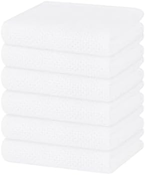 Homaxy 100% Cotton Waffle Weave Kitchen Dish Towels 6-Pack, White