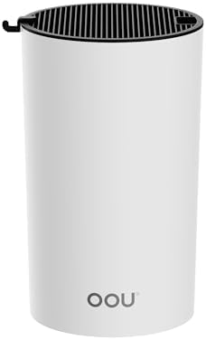 OOU Universal Knife Block Holder - Round Kitchen Knife Storage Unique Slot Design to Protect Blades, Space Saver Knife Organizer Detachable for Easy Cleaning, White