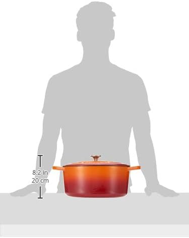 Crock Pot Artisan 7-Quart Oval Enameled Cast Iron Dutch Oven – Sunset Orange, Durable Heavy-Duty Cookware for Slow Cooking, Roasting, Baking with Lid