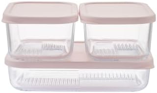 Glass Food Storage Containers with Lids — 6 Piece — 26.5 oz & 40.57 oz Glass with BPA-Free Leak Resistant Stackable Lids — Microwave, Oven & Dishwasher Safe — Ideal for Meal Prep & More Berry Blush