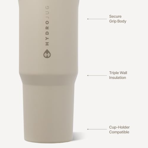 HydroJug Sport 40 oz Insulated Stainless Steel Water Bottle, Dune