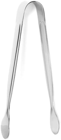 Small Silver Stainless Steel Serving Tongs for Ice and Sugar