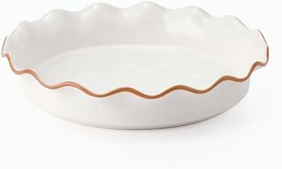 Ceramic Pie Pan for Baking[10.5 inch],Reusable NonStick Ceramic Baking Dish
