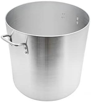 TrueCraftware- 40 qt. Aluminum Stock Pot with Riveted Handles 4mm Thickness- Multipurpose Pot Cookware Large Stockpot Stew For Cooking Simmering Soup Seafood Stock Home Kitchen Restaurant
