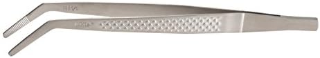 Mercer Culinary 18-8 Stainless Steel Precision Plus Chef Plating Tong, Curved Tip, 6-1/8 Inch