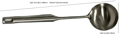 Soup Ladle Stainless Steel Scoop Spoon 304 Stainless Steel Utensils for Cooking with Anti-Scald Design kitchen tool for Soup, Stew, Chili and Gravy Silver 13.58 Inches
