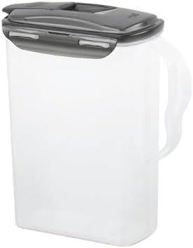 LocknLock Aqua Fridge Door Water Jug | Clear Pitcher | BPA Free Plastic Pitcher with Lid | 3 Quart Pitcher with Lid for Water, Juice, Tea & More Beverages, Gray