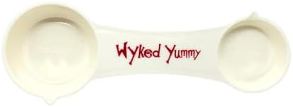 Wyked Yummy All in One Measuring Spoon for Dry & Liquid Ingredients for Preparing, Baking, Cooking - 4-in-One Kitchen Utensil has 1 Tablespoon, 1 Teaspoon, ½ Teaspoon, ¼ Teaspoon