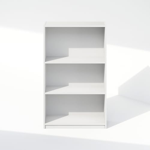 Furinno Reed Closet Organizers and Storage, 3-Tier Closet Organizer, Open Shelf Closet Storage, for Wardrobe, Bedroom, Living Room, White
