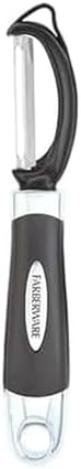 Farberware Pro2 Euro Vegetable Peeler with Swivel Blade and Built-In Bud Remover, Razor-Sharp Rust-Resistant Stainless Steel, Ergonomic Handle, Dishwasher Safe