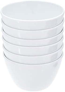 Amazon Basics Melamine Small Bowls for Sauces, Dessert, Round Serving Bowls, BPA Free, Dishwasher Safe, 8 oz, White, 6-Piece Set