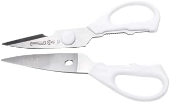 Mundial W656 Kitchen Take-Apart Shears, 8-Inch, Stainless Steel Blades, Ergonomic Non-Slip White Handle, Ideal for Cutting