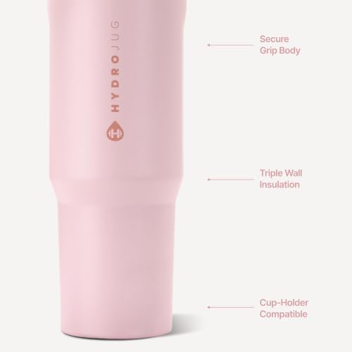 HydroJug Sport 32 oz Insulated Stainless Steel Water Bottle, Pink Sand