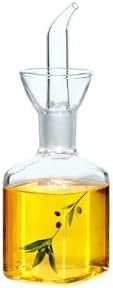 LandHope Oil Bottle Glass Olive Oil Dispenser Bottle Glass Cooking Oil Vinegar Measuring Dispenser With Spout for Kitchen and BBQ (125ml/4.27oz)