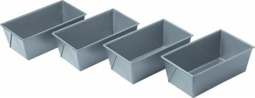 Chicago Metallic Commercial II Non-Stick Mini Loaf Pans, 5.7in X 3.2in X2.2in (14.6cm X 8.2cm X 5.4cm) 4 mini loaf pans.