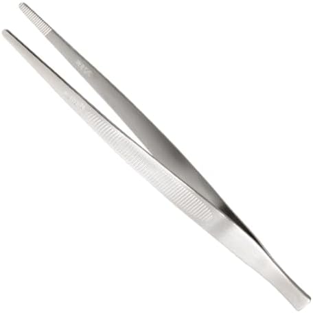Mercer Culinary 18-8 Stainless Steel Chef Plating Tongs, Straight Tip, 6-1/8 Inch