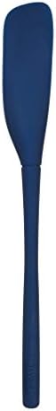 Tovolo Silicone Jar Spatula Long Handled Rubber Scraping Scooping Tool for Peanut Butter Jam Jelly Jars Blenders, Extra Long Flex Core Silicone Jar Scraper Dishwasher Safe BPA Free, Deep Indigo