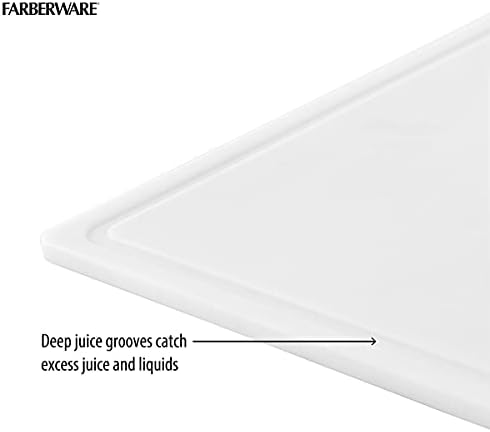 Farberware 15 x 20 Inch Extra Large Plastic Cutting Board, White