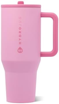 HydroJug Traveler 40oz, Insulated Tumbler with Handle & Straw, Petal